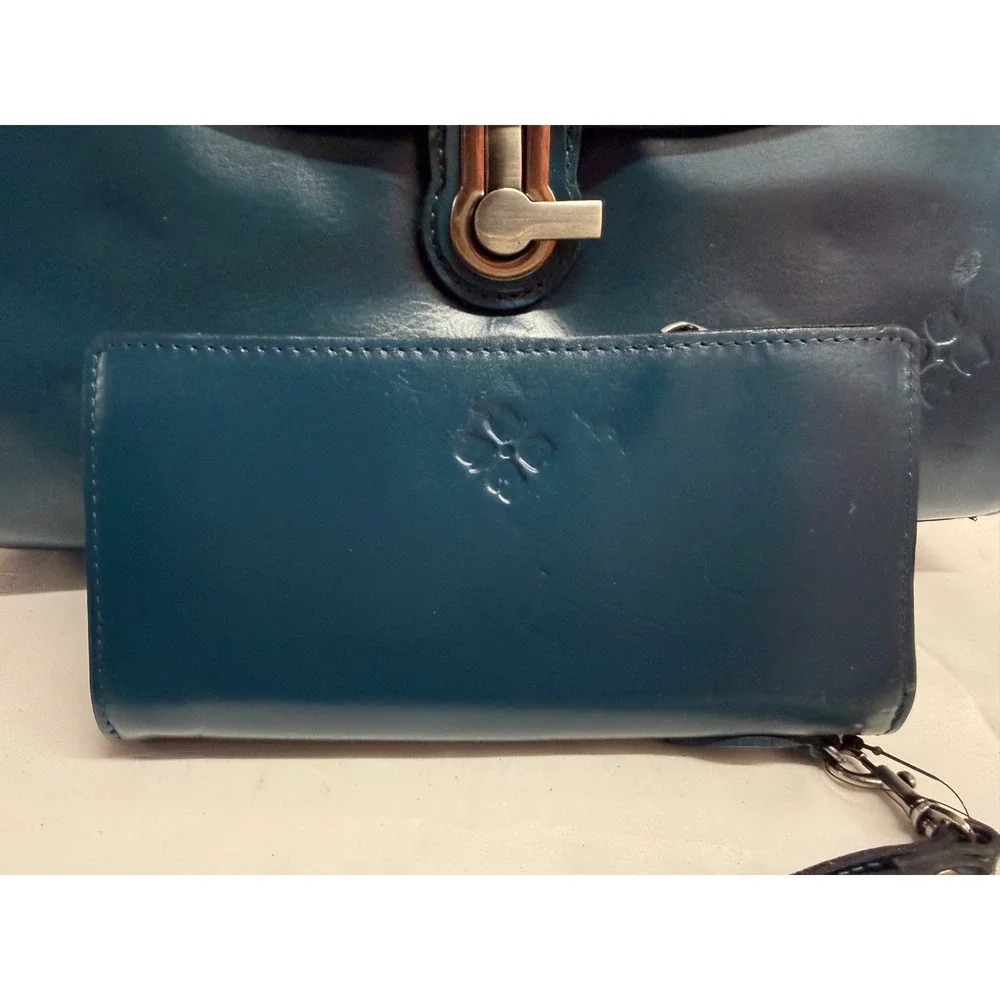 PATRICIA NASH Large PURSE Bag‎ Stintino Leather Flap Satchel W/ FREE  WALLET